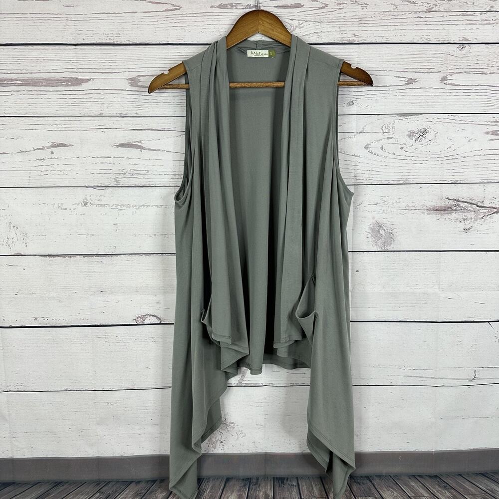 Chalet Cardigan Sweater Womens Small Gray Vest Sleeveless Layer Lagenlook